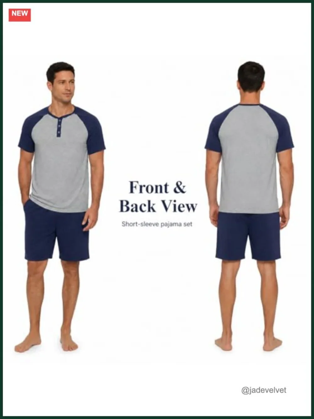 Men's Pajama Set 2 Piece Henley Sleepwear Lightweight Pjs